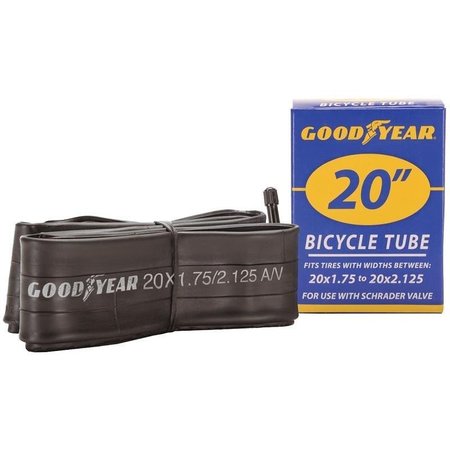KENT Bicycle Tube, Butyl Rubber, Black, For 20 x 134 to 218 in W Bicycle Tires 91077
